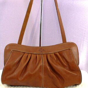 Patricia Nash Italian Leather Crossbody Bag – Cognac Brown – Gently Used